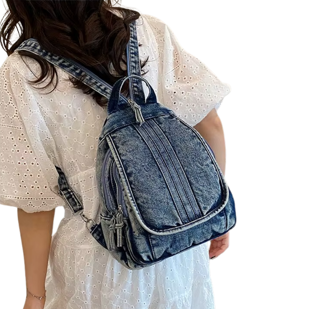 Mochila Denim Vintage A5 💜😸