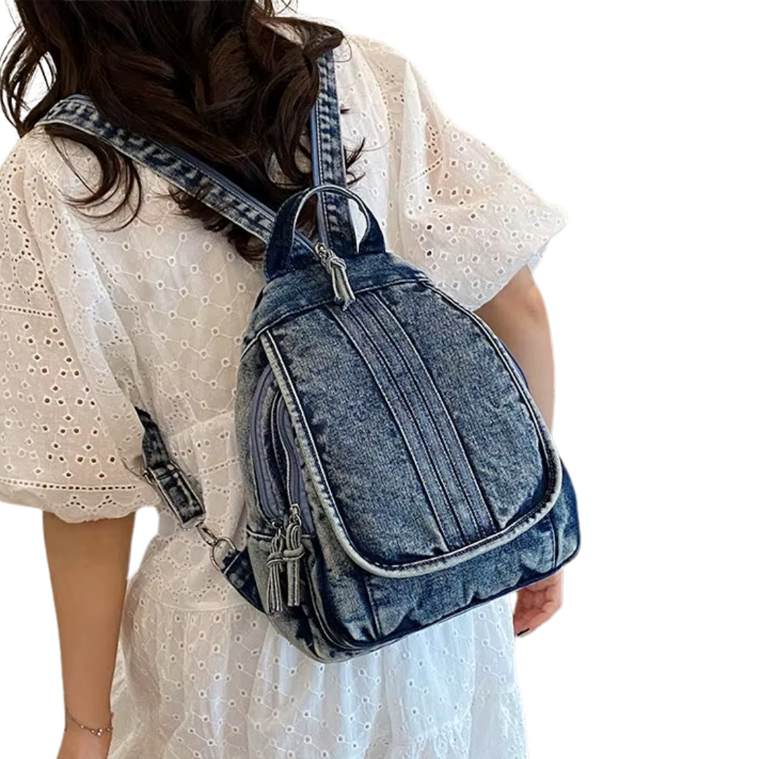 Mochila Denim Vintage A5 💜😸