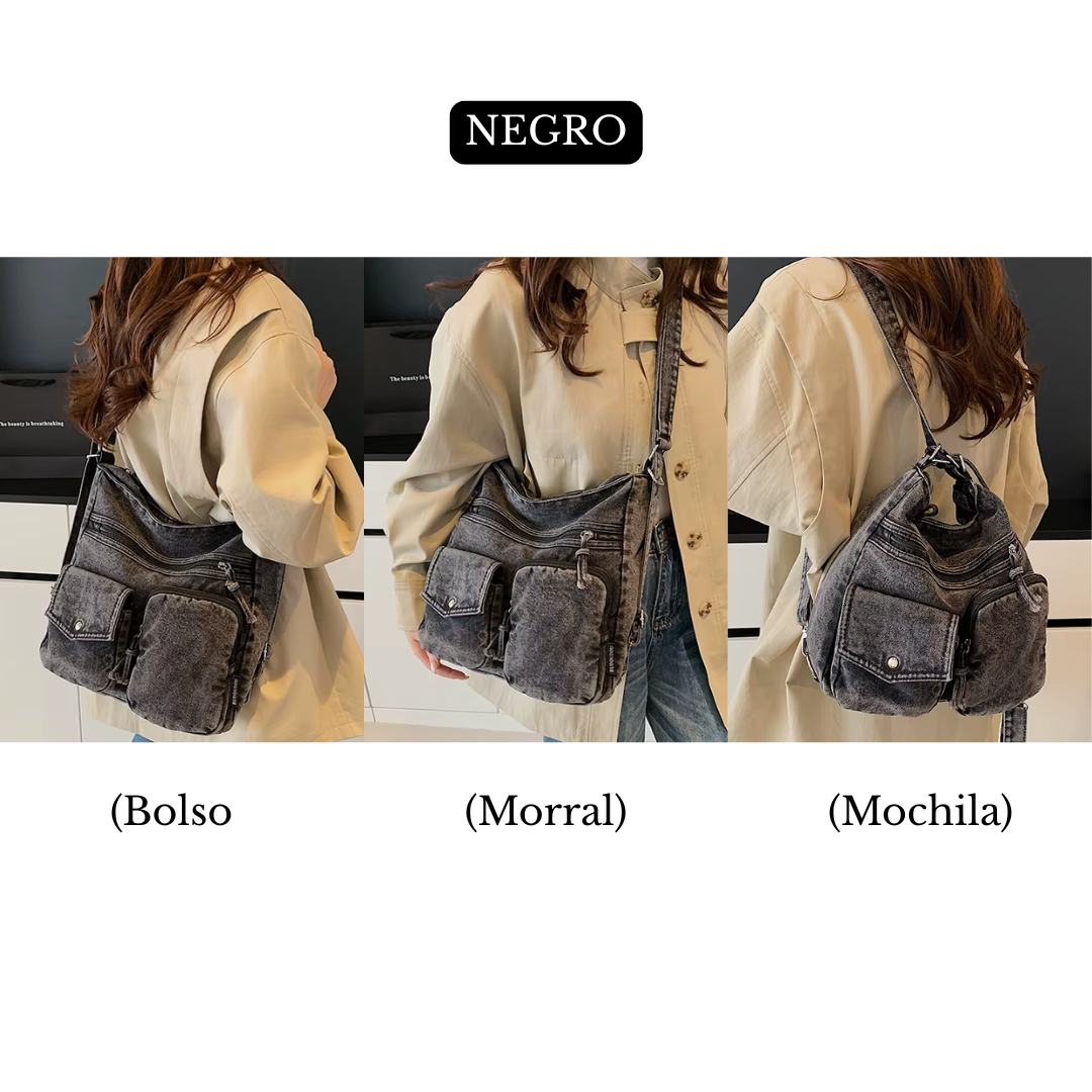 Bolso Mochila Classic Denim 🧸💙✨