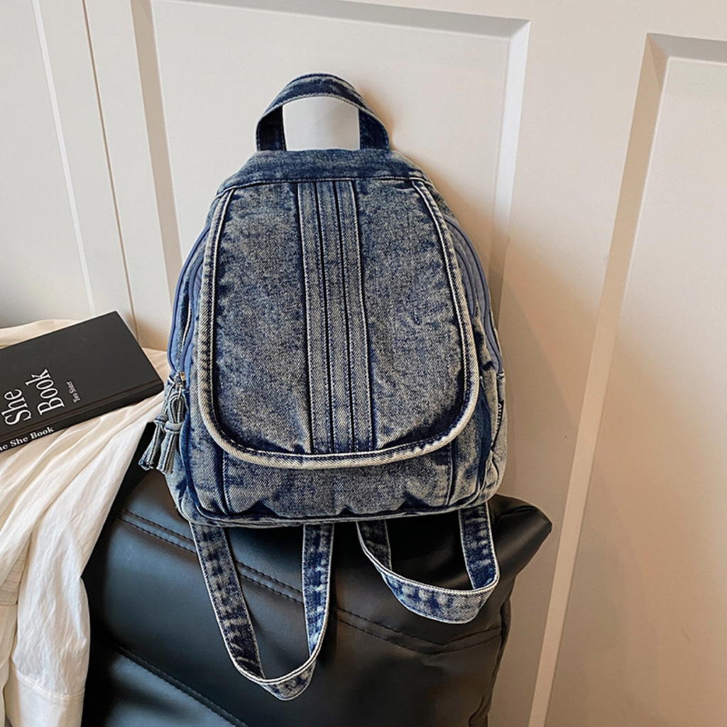 Mochila Denim Vintage A5 💜😸