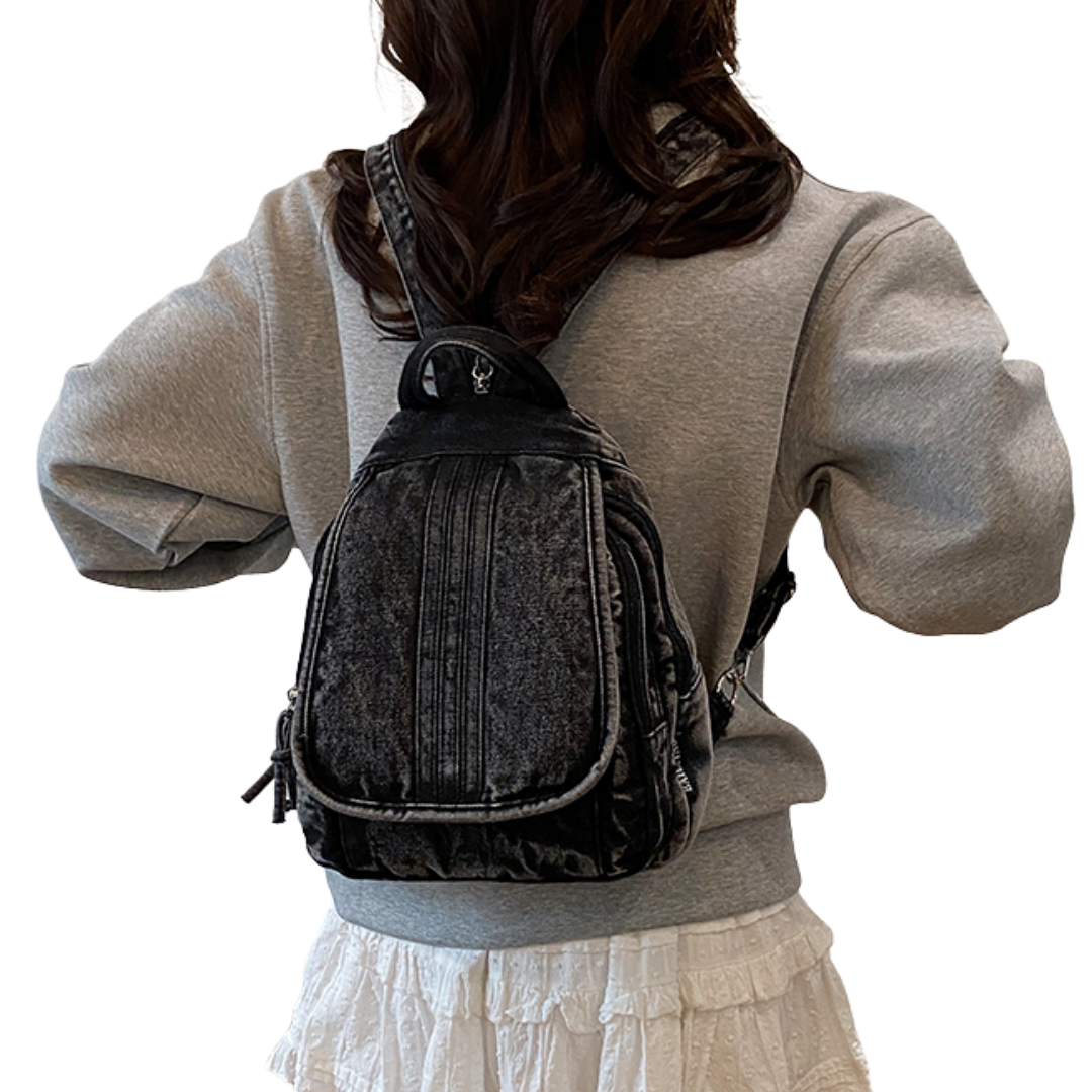 Mochila Denim Vintage A5 💜😸