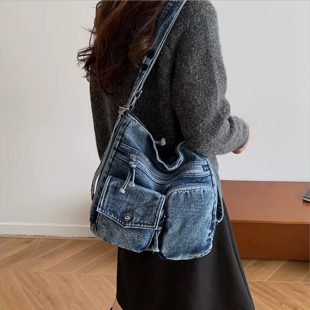 Bolso Mochila Classic Denim 🧸💙✨