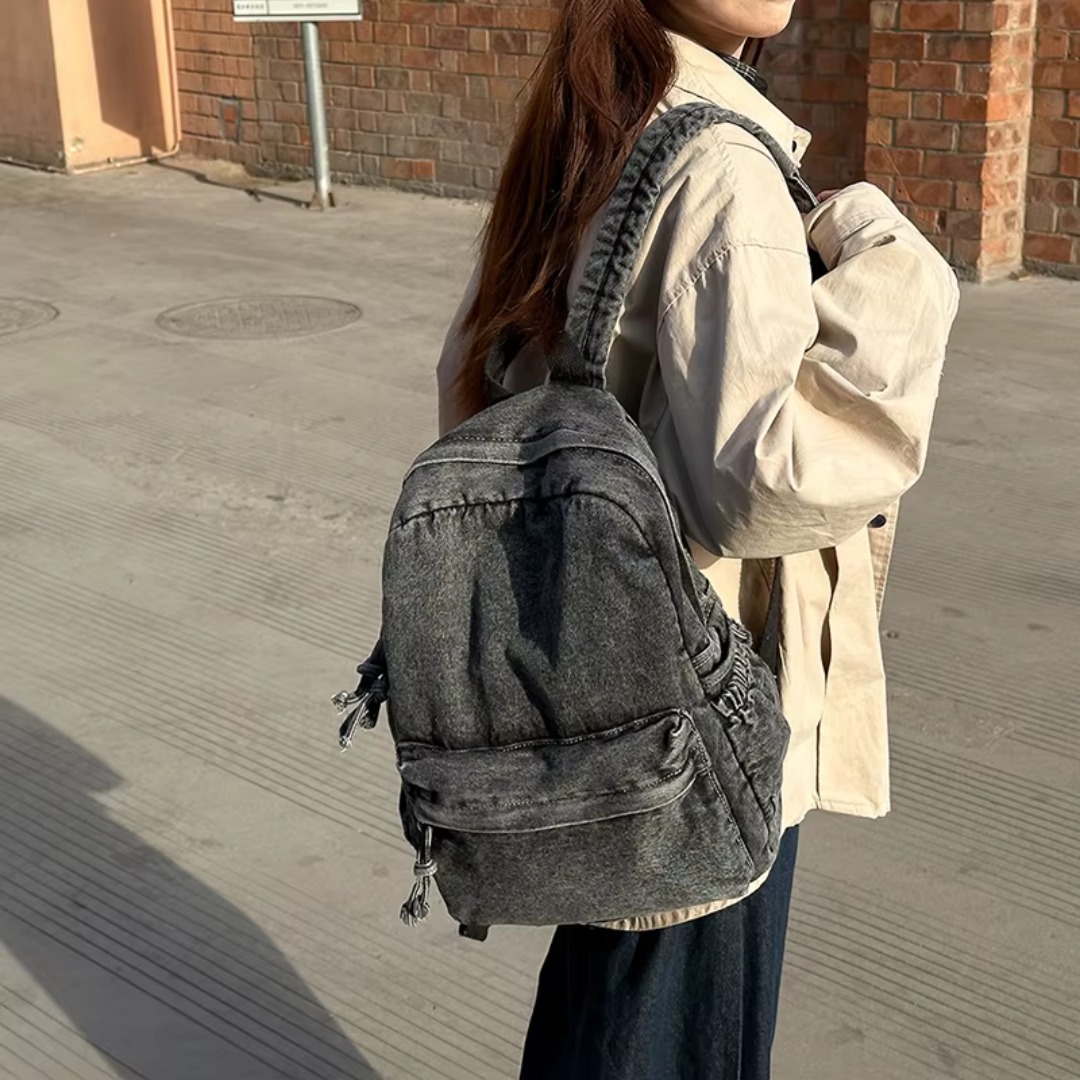 Mochila Denim Tamaño Oficio 💙